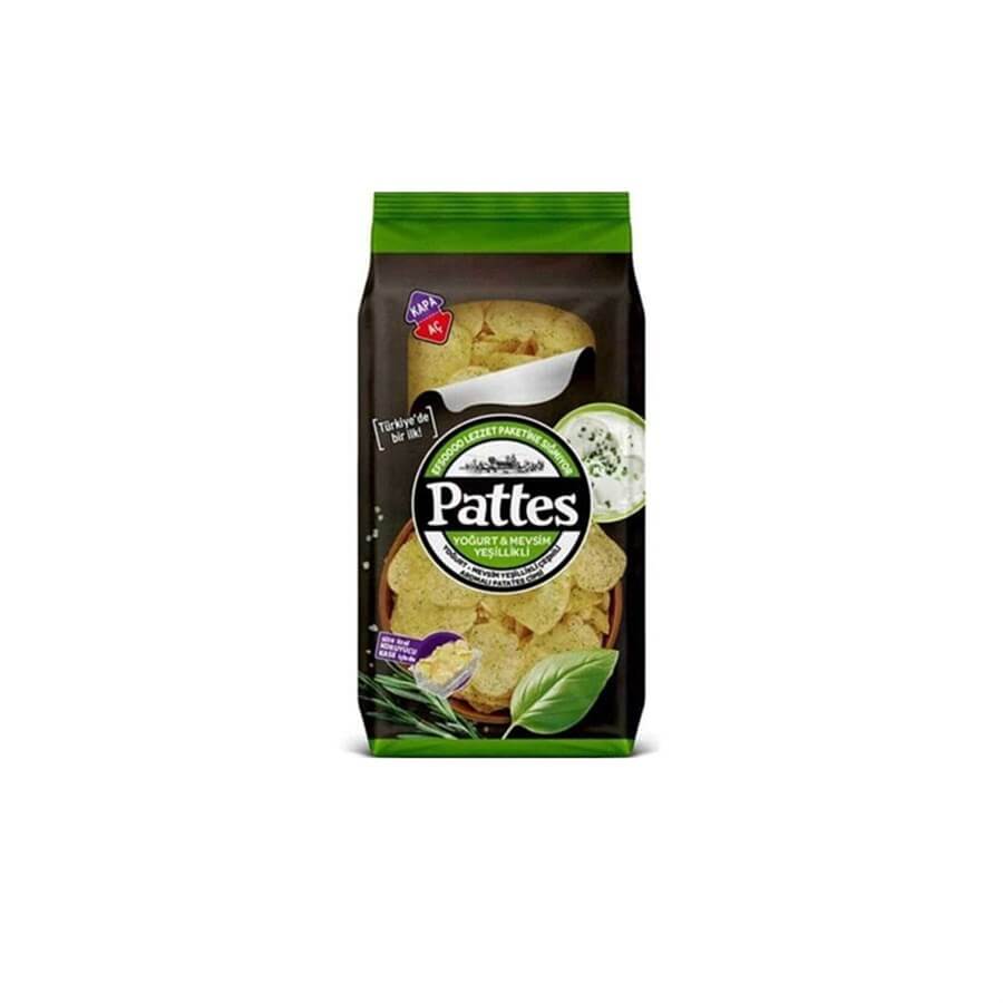 Pattes Potato Yogurt Seasonal Green Flavored Potato Chips 100g - Baqqalia.com - The Best Shop to Buy Turkish Food and Products - Worldwide Free Shipping for Every Order Over US$150