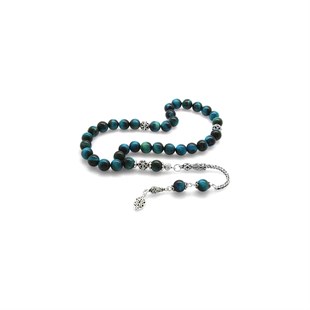 Alpaca Tasseled Globe Cut Blue Howlite Natural Stone Rosary - Baqqalia.com - The Best Shop to Buy Turkish Food and Products - Worldwide Free Shipping for Every Order Above 150 USD
