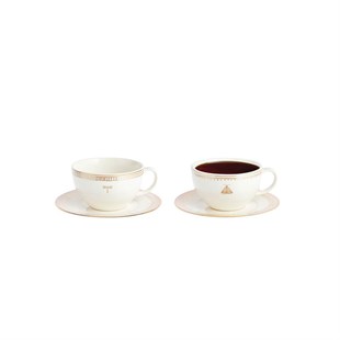 English Home -Galia Butterfly Bone Porcelain Teacup Set for 2 230 Ml Pink  - Baqqalia.com - The Best Shop to Buy Turkish Food and Products - Worldwide Free Shipping for Every Order Above 100 USD