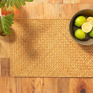 English Home Mara Straw Wire Framed Placemat 30X45cm Honey Colour - Baqqalia.com - The Best Shop to Buy Turkish Food and Products - Free Worldwide Express Shipping Over $179