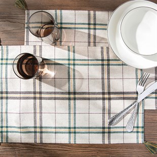 English Home Orbit Cotton Placemat 30X45cm Beige - Green Set of 2 - Baqqalia.com - The Best Shop to Buy Turkish Food and Products - Free Worldwide Express Shipping Over $182