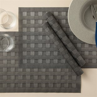 English Home Sylvie PVC Placemat 30x45cm Anthracite Set of 4 - Baqqalia.com - The Best Shop to Buy Turkish Food and Products - Free Worldwide Express Shipping Over $154