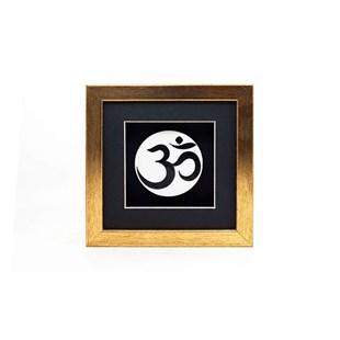 FRAME TILE WITH OM SYMBOL | GOLD - Baqqalia.com - The Best Shop to Buy Turkish Food and Products - Worldwide Free Shipping for Every Order Above 150 USD