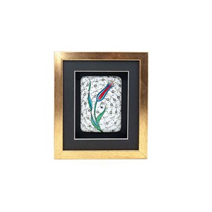 HALIC DESIGN FRAMED TILE | GOLD - Baqqalia.com - The Best Shop to Buy Turkish Food and Products - Worldwide Free Shipping for Every Order Above 150 USD