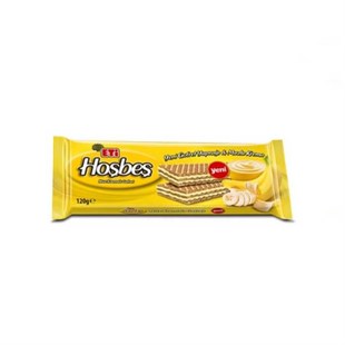 Hoşbeş Wafer with Banana Cream 120 G - Baqqalia.com - The Best Shop to Buy Turkish Food and Products - Worldwide Free Shipping for Every Order Above 150 USD