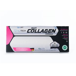 Shop  Sci-Tech Multi Collagen Formula Collagen and Vitamin Supplement 11,2 gr x 30 Sachets | Baqqalia.com | Free Worldwide Shipping over $150