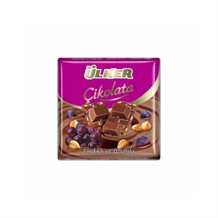 Ülker Milk Chocolate with Hazelnut and Grape 65g - Baqqalia.com - Best Shop to Buy Turkish Food and Products - Free Worldwide Express Delivery over $150 - 