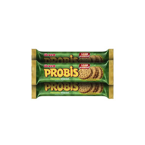 Ülker Probis Cocoa and Banana Protein Biscuit, 75g 3pack