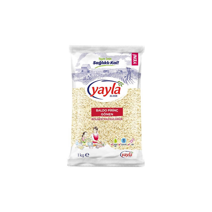 Yayla Baldo Rice 1 Kg Gonen Region Crop - Baqqalia.com - The Best Shop to Buy Turkish Food and Products - Worldwide Free Shipping for Every Order Above 100 USD