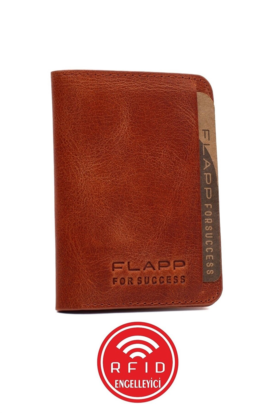 Flapp Hakiki Crazy Deri Rfıd Engelleyici Korumalı Mini Cüzdan Kartlık