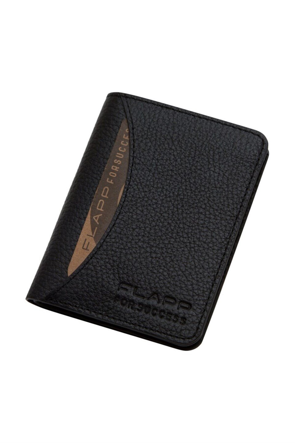 Flapp Hakiki Deri Flotur Rfıd Korumalı Siyah Unısex Cüzdan Kartlık