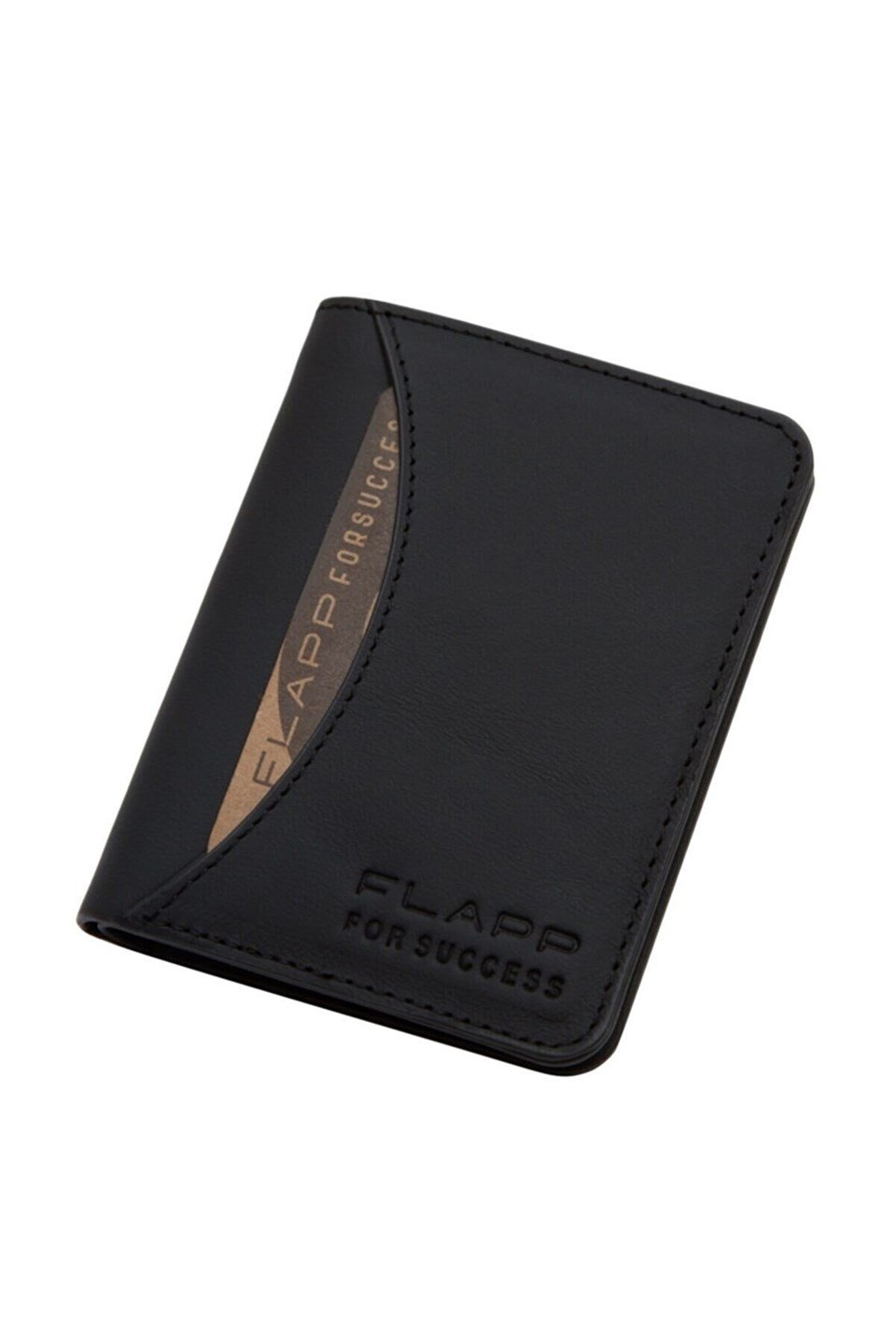 Flapp Hakiki Deri Mat Siyah Rfıd Engelleyici Korumalı Cüzdan Kartlık