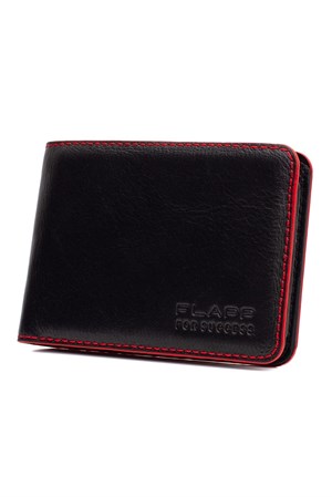 Flapp Hakiki Deri Kırmızı Kenar Boyalı Spor Cüzdan