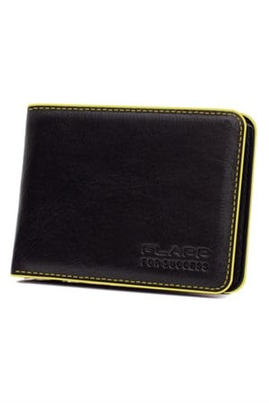 Flapp Hakiki Deri Sarı Kenar Boyalı Spor Cüzdan