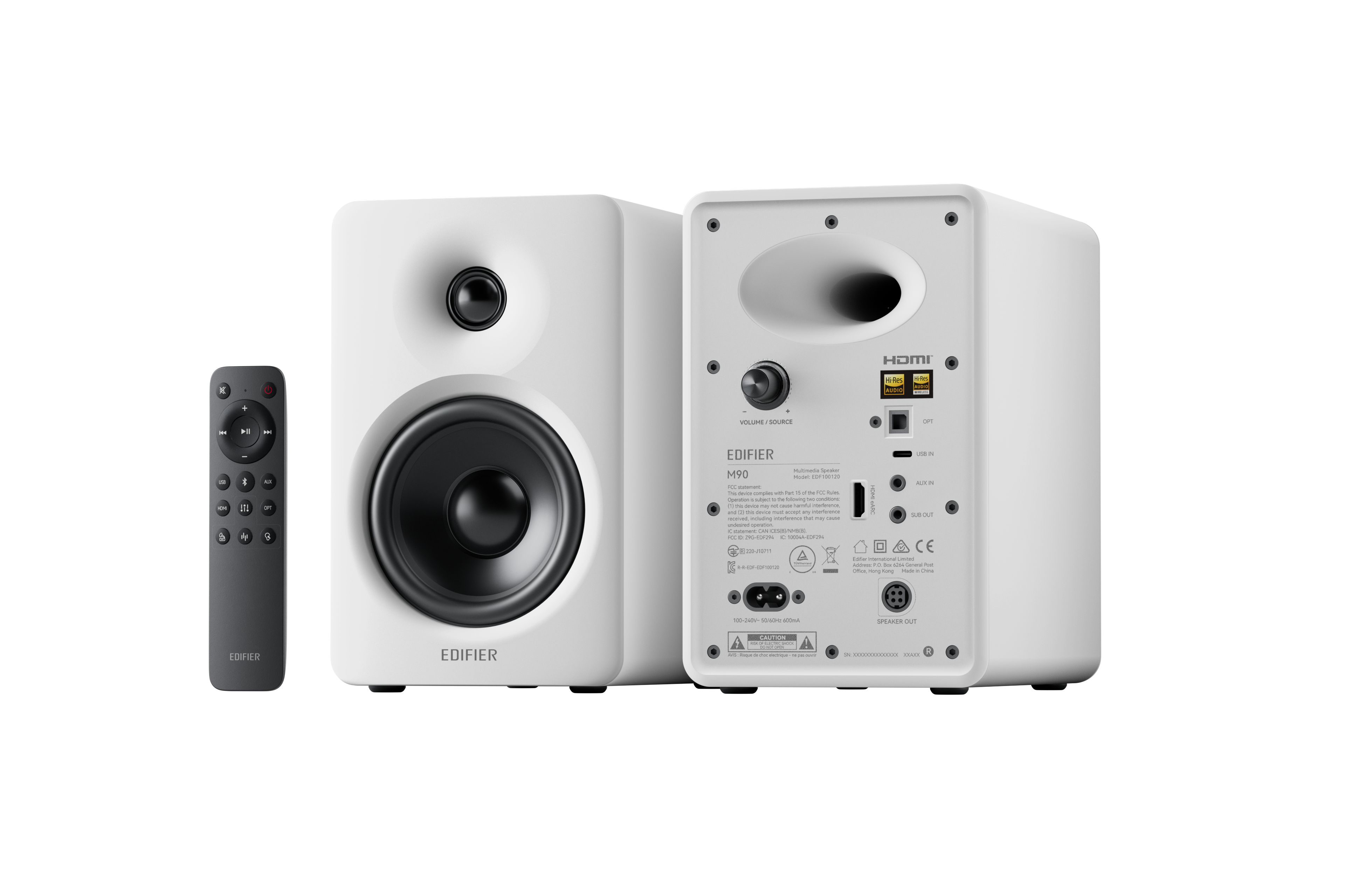 Edifier M90 Kompakt Aktif Hoparlör Beyaz ve Edifier T5 Aktif Subwoofer