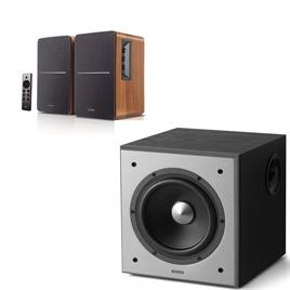 Edifier R1280DBs Aktif Hoparlör Kahverengi ve Edifier T5 Aktif Subwoofer