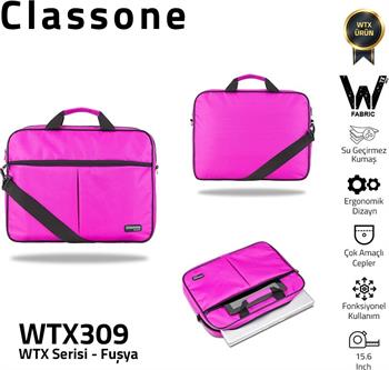 Classone WTX309 Wtxpro serisi 15.6 Inch Uyumlu Su Geçirmez Kumaş Macbook, Laptop , Notebook El Çanta