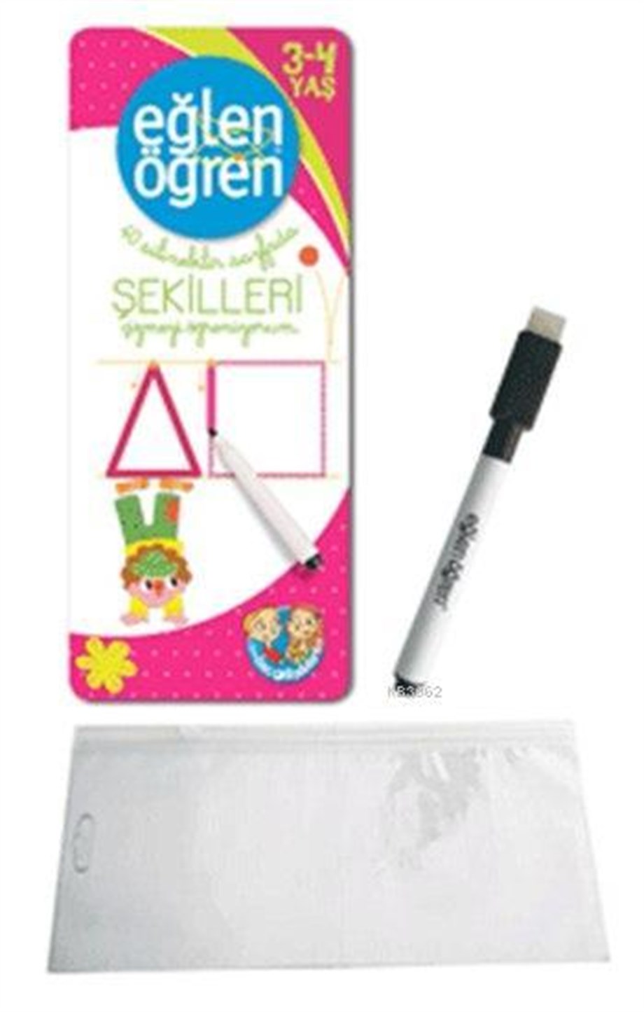 40 Silinebilir Sayfada Şekilleri Çizmeyi Öğreniyorum; Eğlen Öğren Serisi, 3 - 4 Yaş