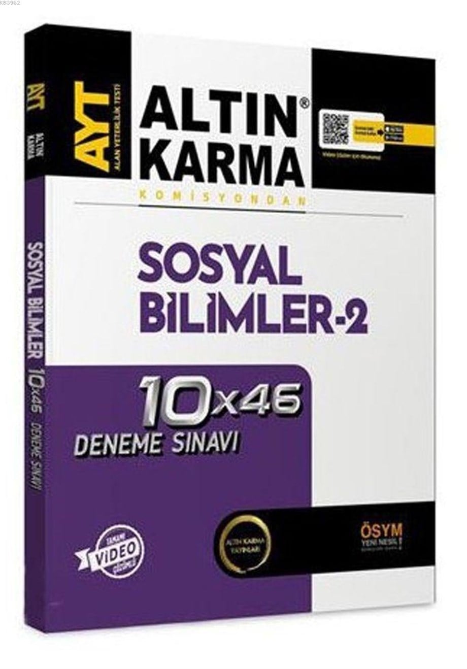 Altın Karma Yayınları AYT Sosyal Bilimler 2 10x46 Deneme Sınavı Altın Karma 