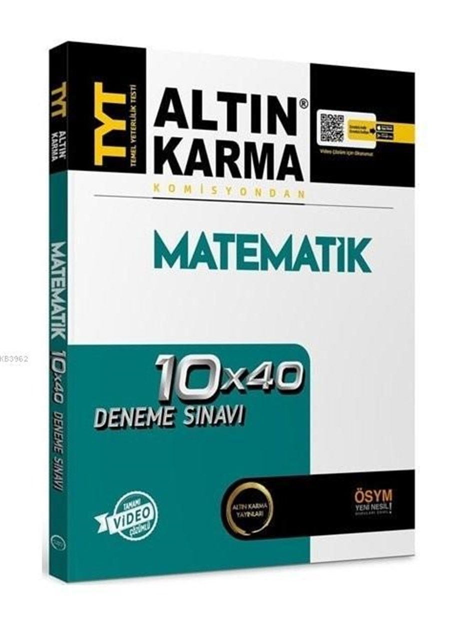 Altın Karma Yayınları TYT Matematik Tamamı Video Çözümlü 10x40 Deneme Sınavı Altın Karma 