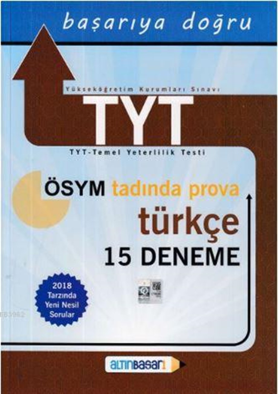 Altınbaşarı TYT Türkçe 15 Deneme; (Yeni)