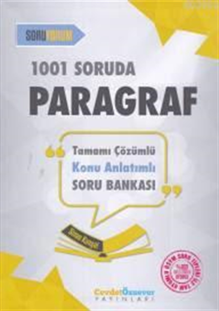 Cevdet Özsever Yayınları 1001 Soruda Paragraf Tamamı Çözümlü Konu Anlatımlı Cevdet Özsever 