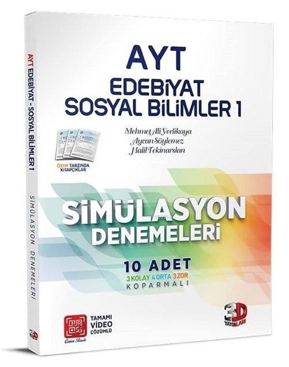 Çözüm Yayınları AYT Edebiyat Sosyal Bilimler 1 Simülasyon Denemeleri Çözüm 