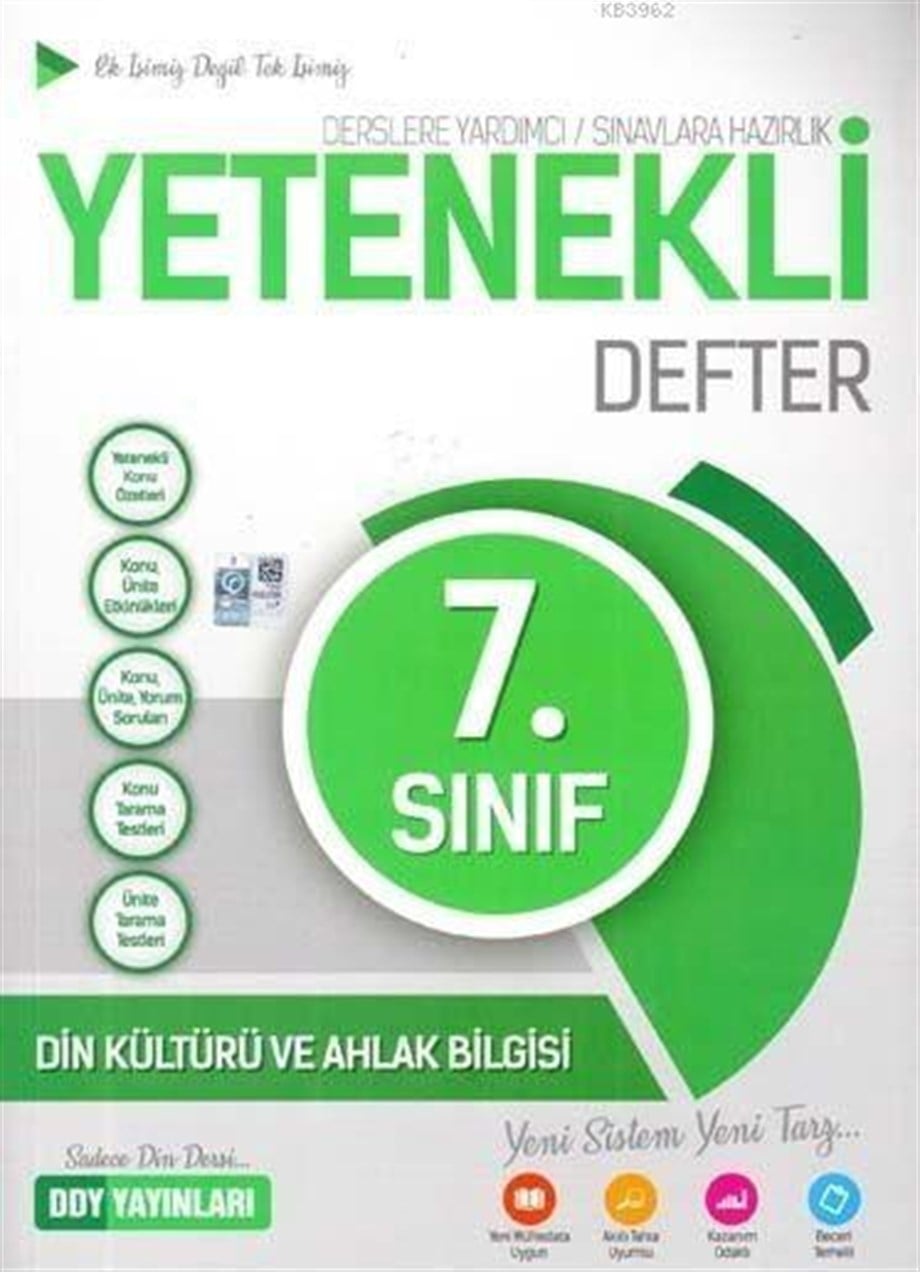 DDY Yayınları 7. Sınıf Yetenekli Din Kültürü ve Ahlak Bilgisi Defter DDY 