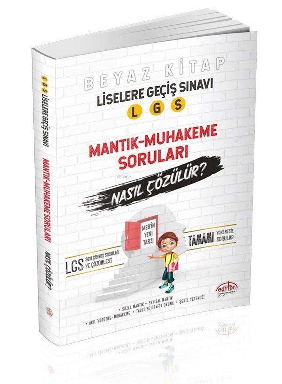 Editör Yayınları 8. Sınıf LGS Mantık Muhakeme Soruları Nasıl Çözülür Beyaz Kitap Editör 
