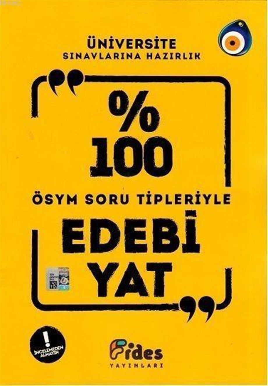 Fides Yayınları ÖSYM Soru Tipleriyle %100 Edebiyat Fides 