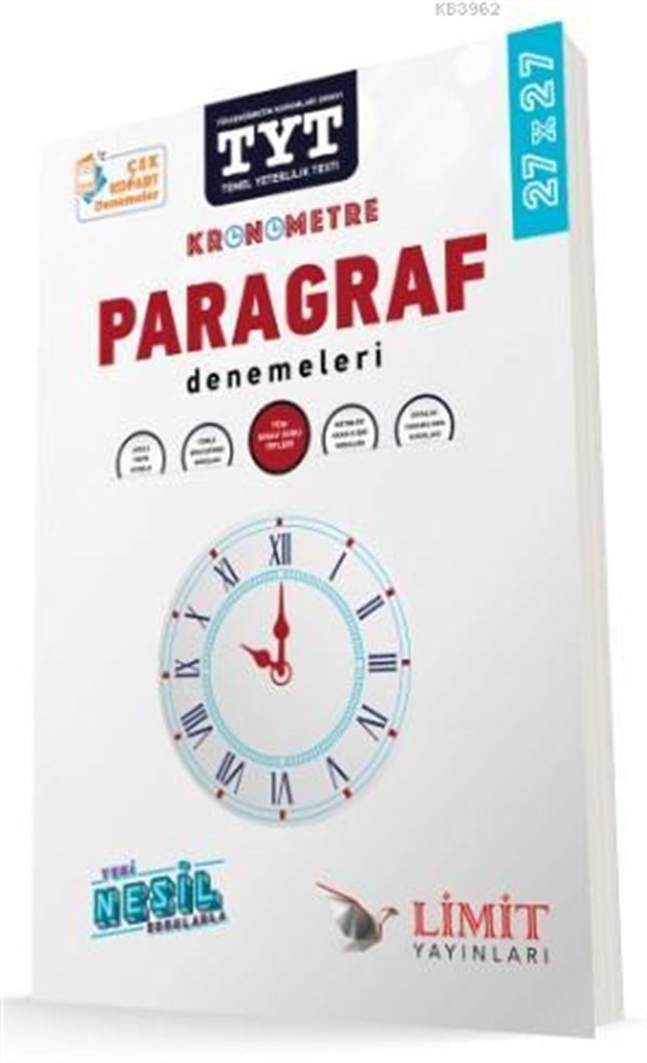 Limit Yayınları TYT Paragraf Kronometre 27 x 27 Denemeleri Limit 