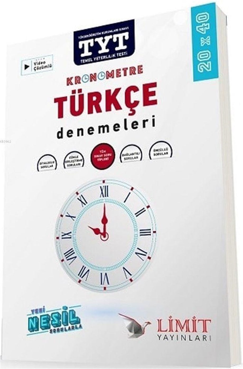 Limit Yayınları TYT Türkçe Kronometre 20 x 40 Yeni Nesil Denemeleri Limit 