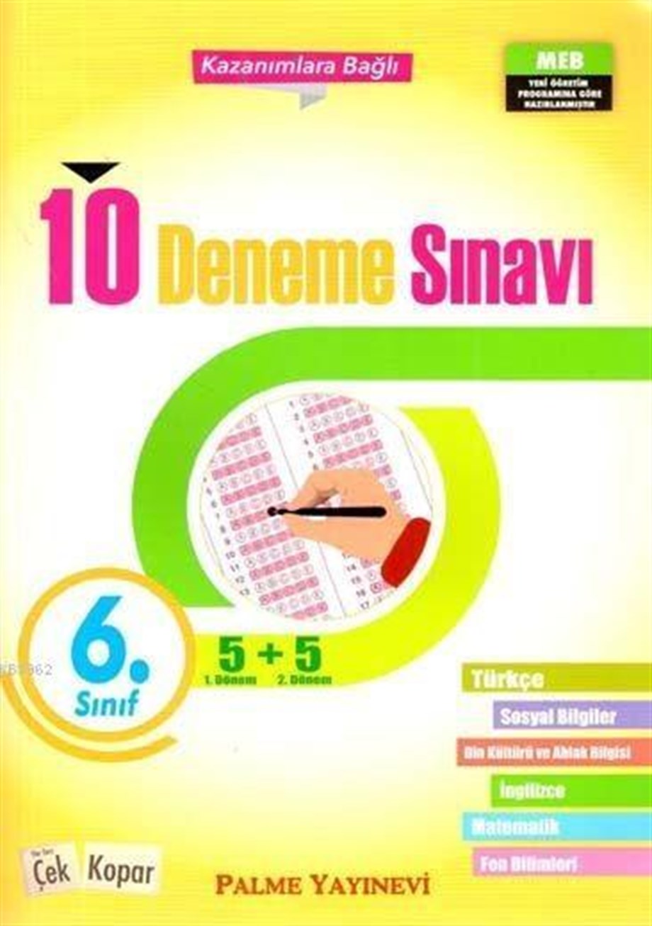 Palme Yayınları 6. Sınıf 10 Deneme Sınavı Palme 