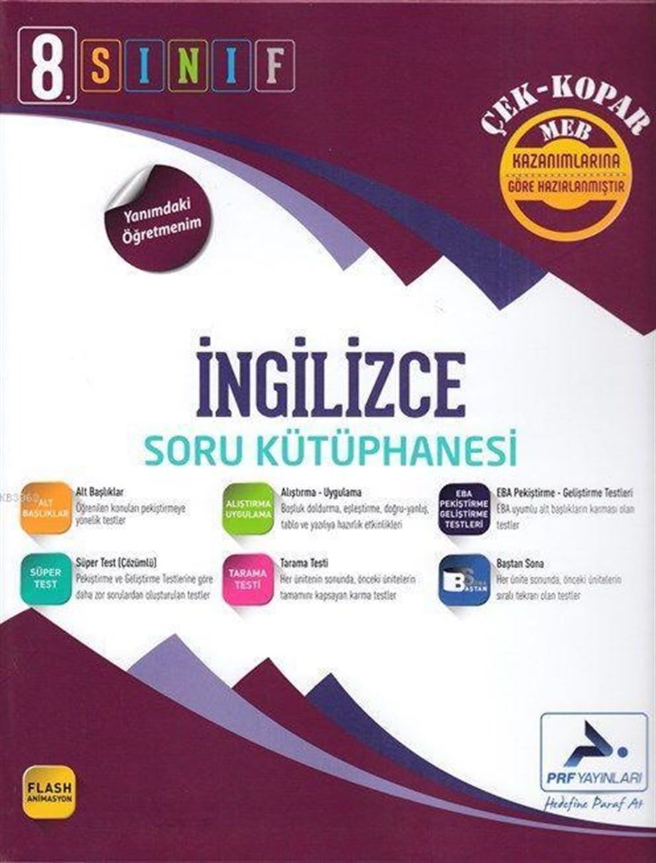 Paraf Yayınları 8. Sınıf LGS İngilizce Soru Kütüphanesi Çek Kopar Paraf 