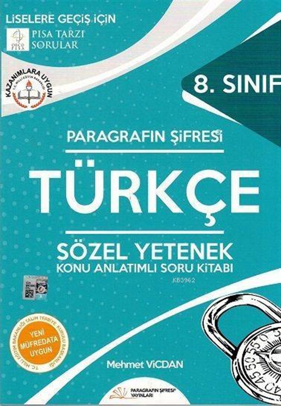 Paragrafın Şifresi Yayınları 8. Sınıf LGS Türkçe Sözel Yetenek Konu Anlatımlı Soru Kitabı Paragrafın Şifresi 