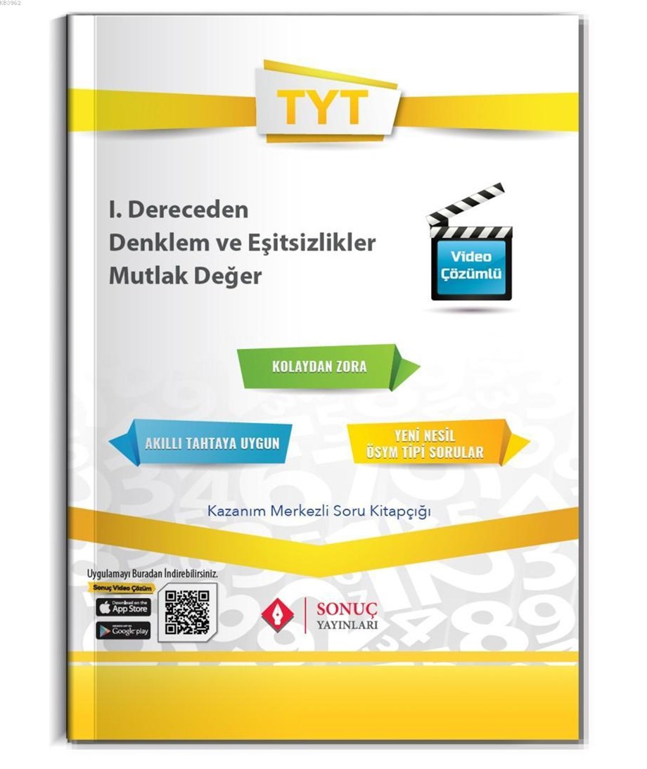 Sonuç Yayınları TYT I. Dereceden Denklemler Eşitsizlikler Mutlak Değer Sonuç 