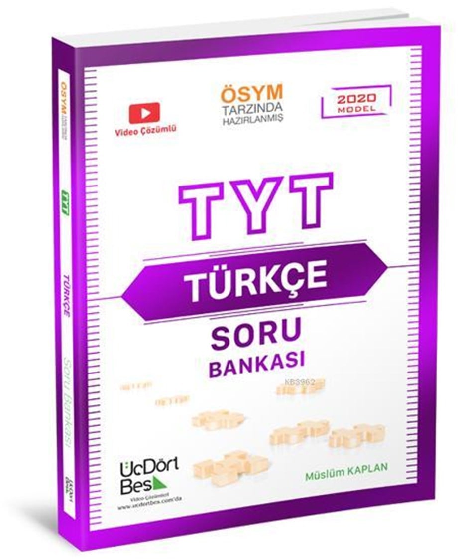 Üç Dört Beş Yayınları TYT Türkçe Soru Bankası 2021 Model Üç Dört Beş 