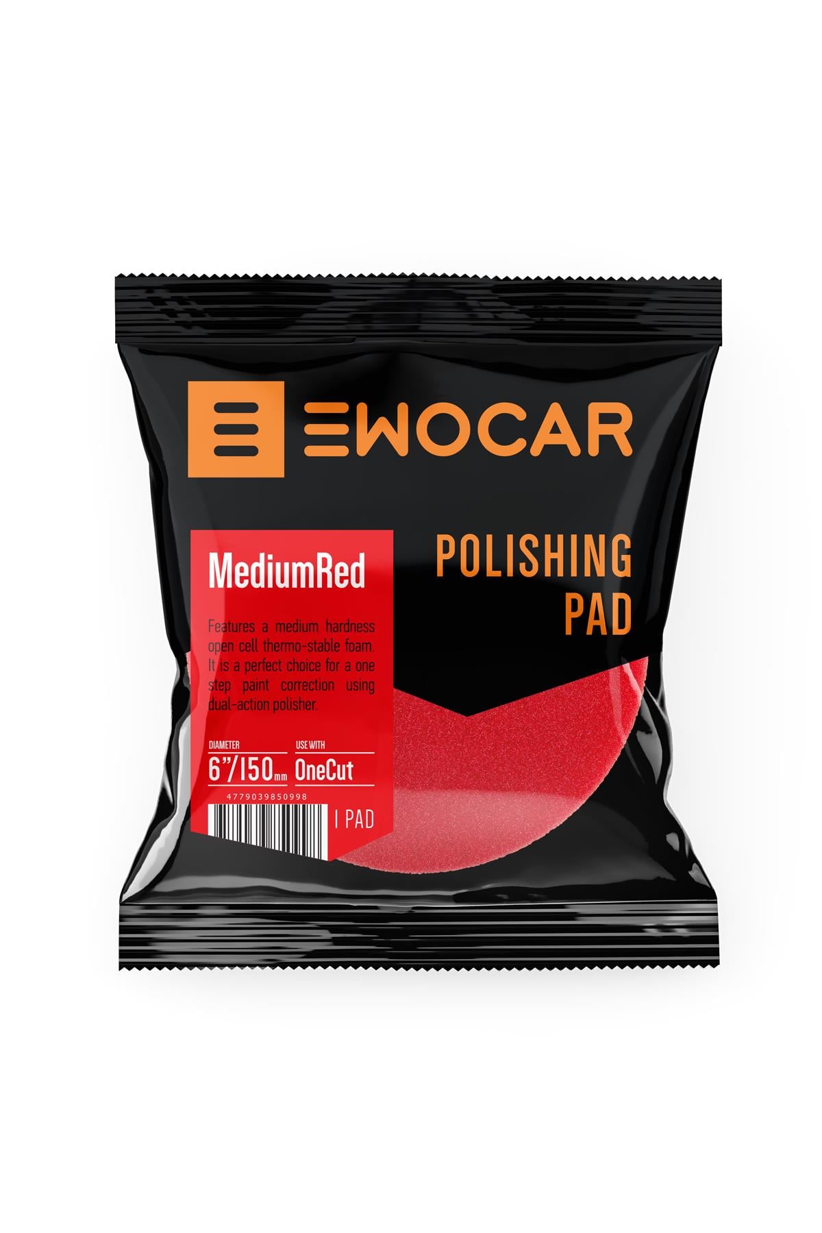 EWOCAR Red Medium Tek Adım Polisaj Pedi