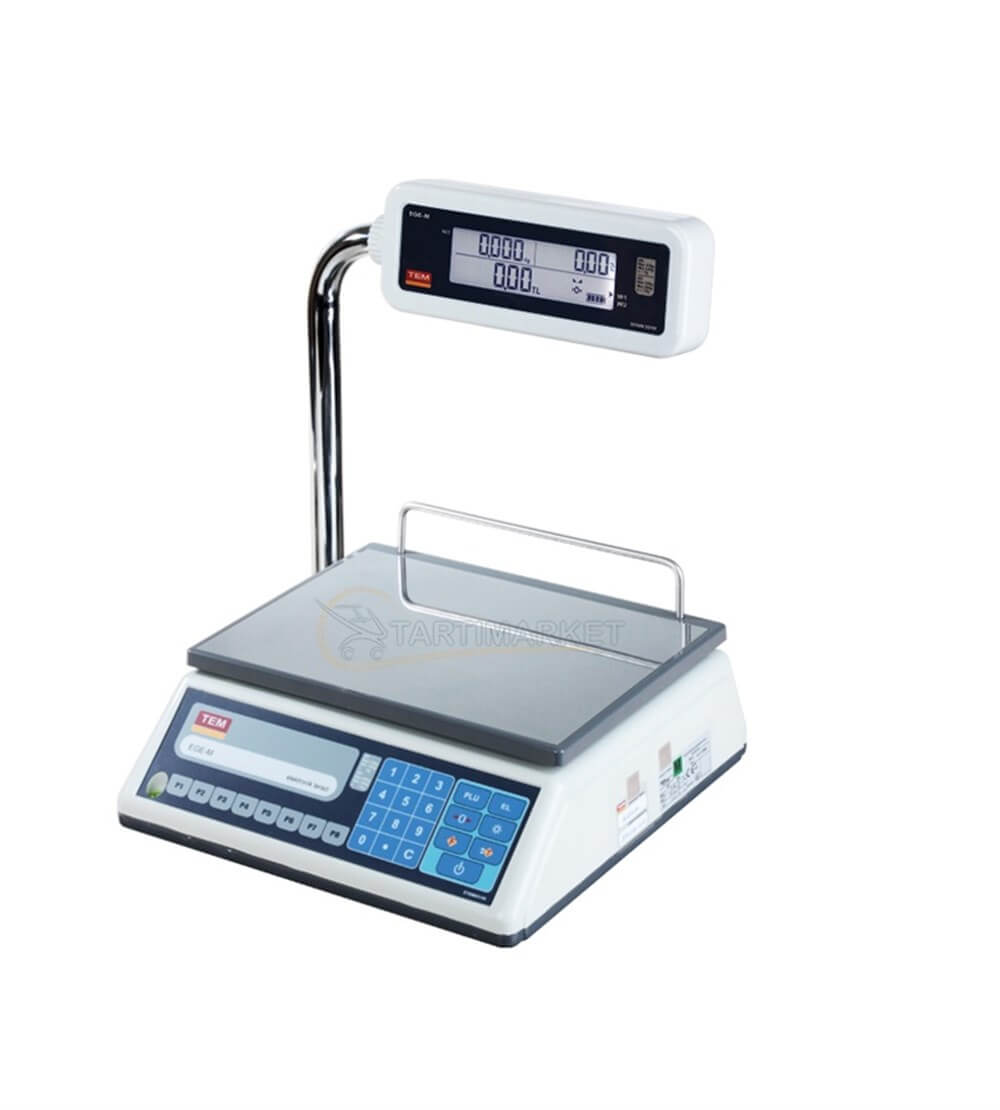 Tem EGE LCD(Katlanır Boyunlu) Bakanlık Onaylı Fiyat Hesaplamalı Elektronik terazi
