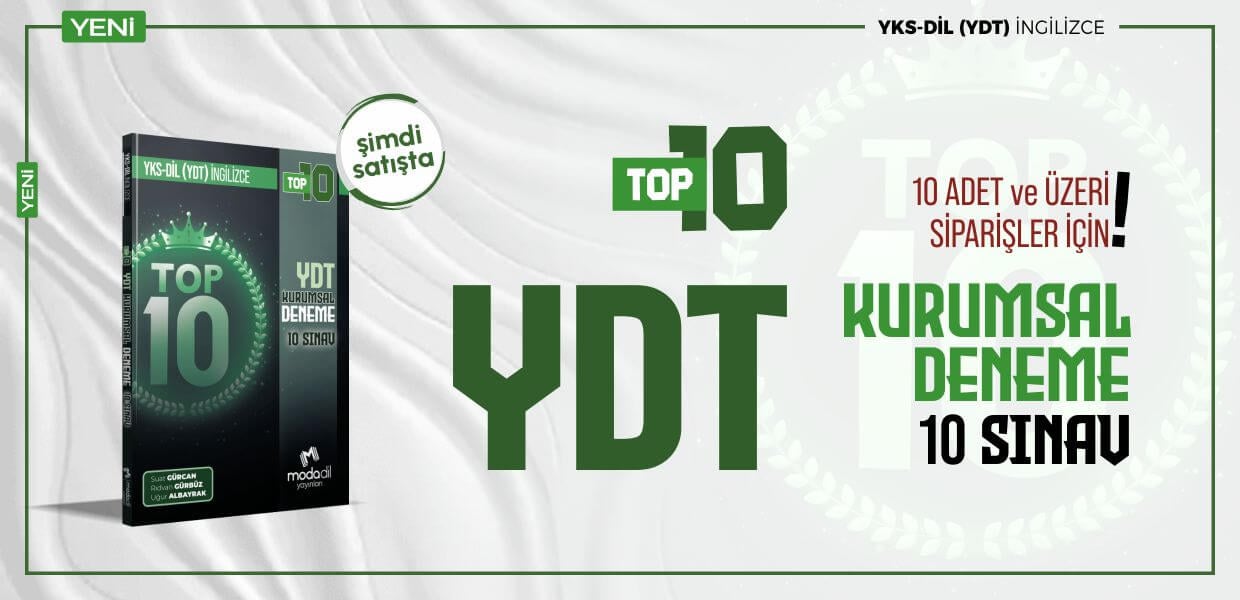 YKSDİL (YDT) - TOP 10 - KURUMSAL DENEME - 10 SINAV
