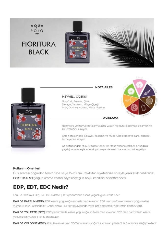 Aqua Di Polo 1987 Fioritura Black EDP 50 ml Kadın Parfüm