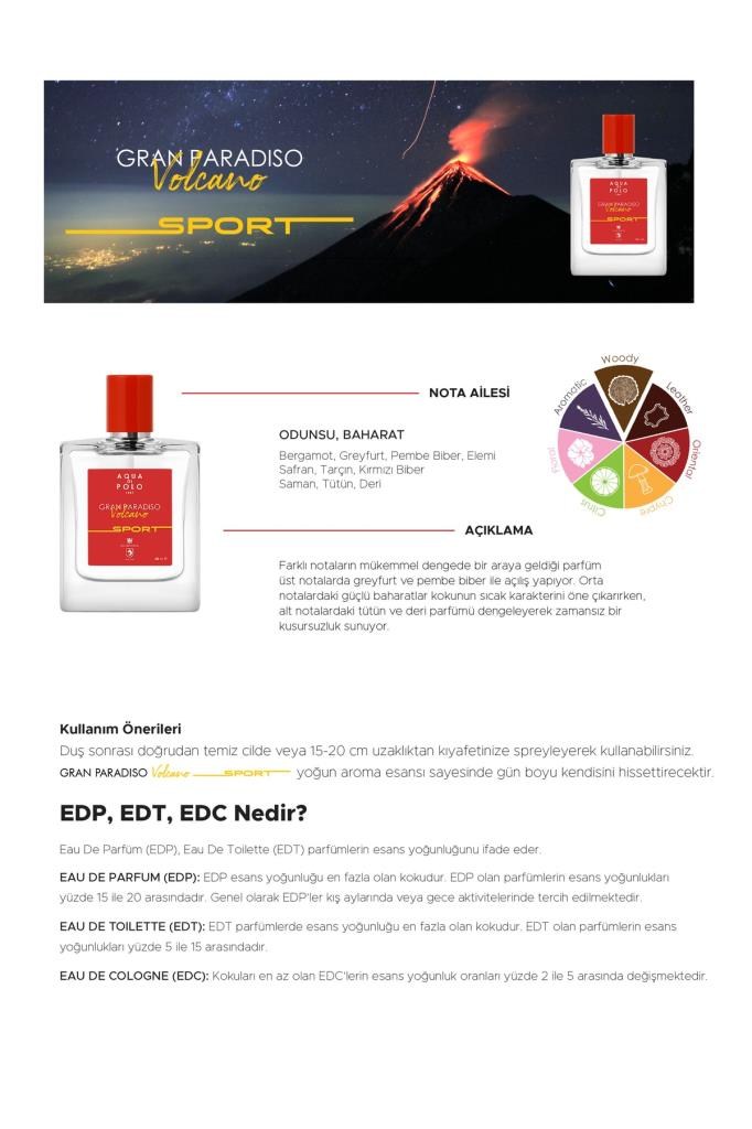 Aqua Di Polo 1987 Gran Paradiso Volcano Sport EDP 50 ml Erkek Parfüm
