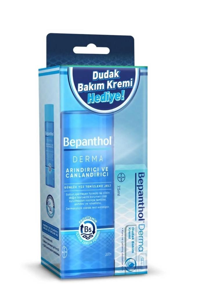 Bepanthol Arındırıcı Yüz Temizleme Jeli 200 ml+Dudak Krem 7.5 ml Set