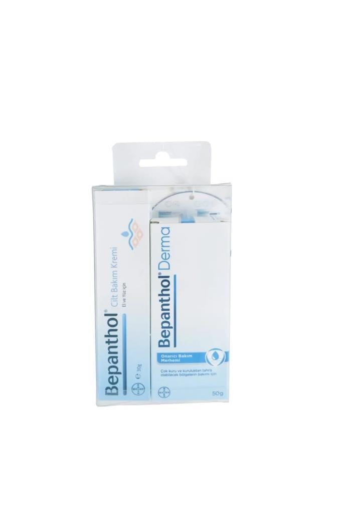 Bepanthol Cilt Bakım Kremi 30 gr+Onarıcı Bakım Merhemi 50 gr Seti
