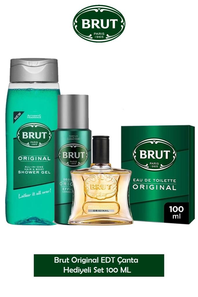 Brut Original EDT Çanta Hediyeli 3lu Erkek Parfüm Seti 100 ml