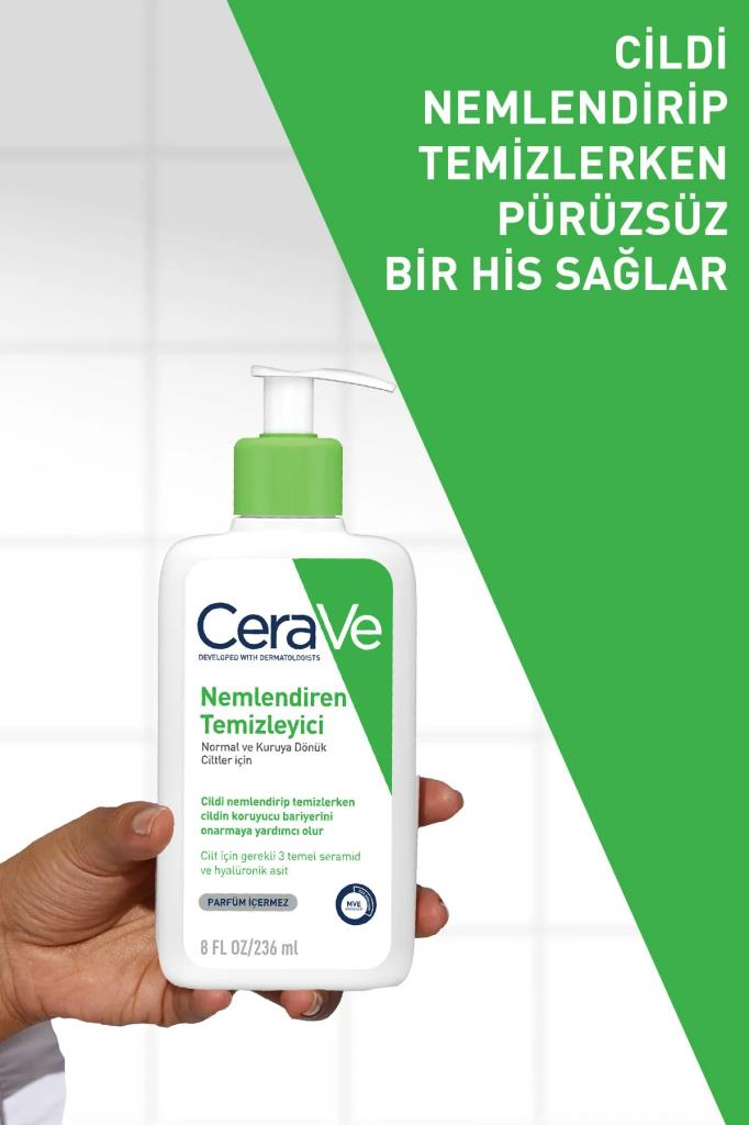 CeraVe Nemlendiren Temizleyici Normal & Kuru Ciltler Yüz Vücut 236 ml