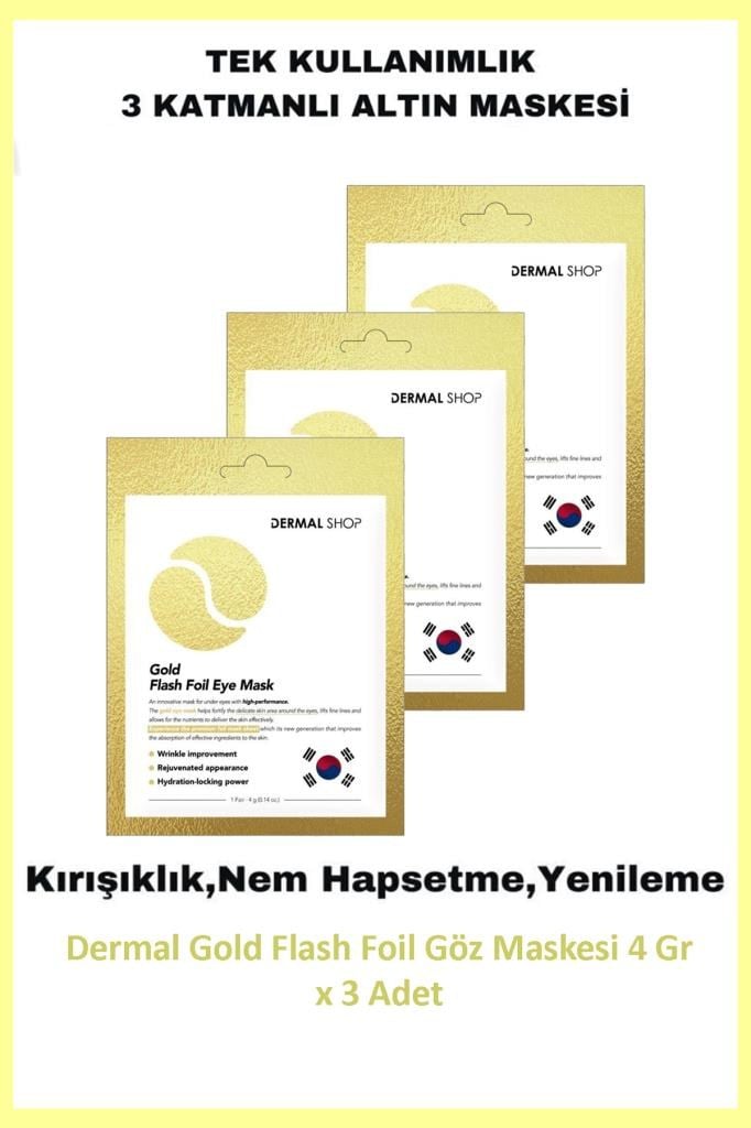 Dermal Gold Flash Foil Göz Maskesi 4 Gr x 3 Adet