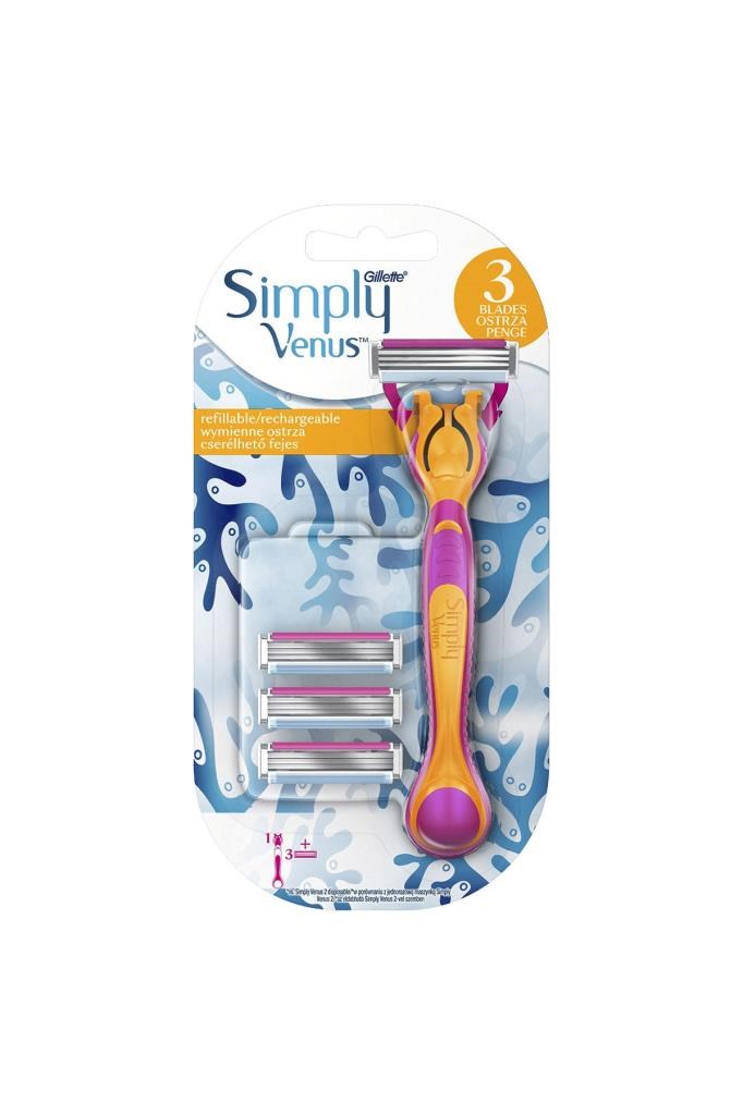 Gillette Venus Simply Tıraş Makinesi 3 Yedek Tıraş Bıçağı