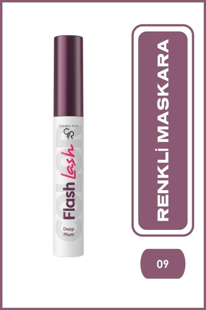 Golden Rose Flash Lash Colored Mascara No:09 Deep Plum - Renkli Maskara