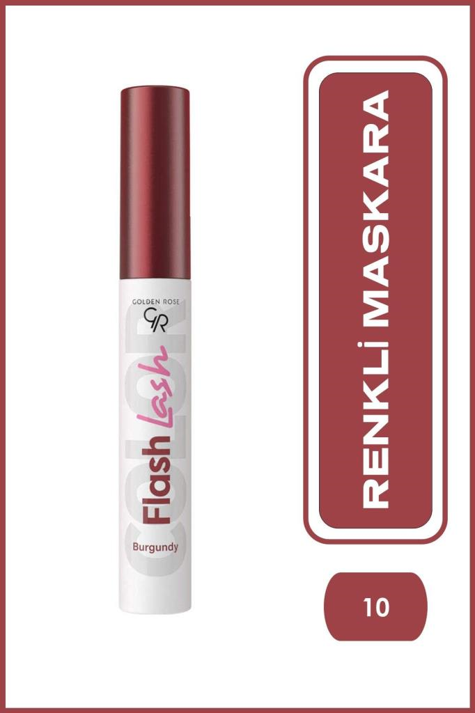 Golden Rose Flash Lash Colored Mascara No:10 Burgundy - Renkli Maskara